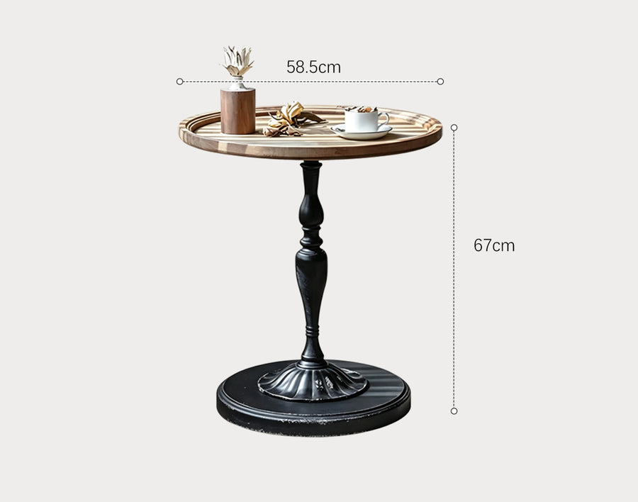 Iphigenia Retro Side Table, Wood Top - end table for living room