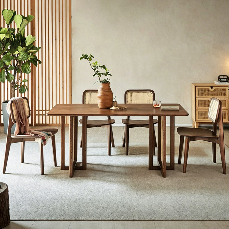 Isla Dining Table lifestyle view with farmhouse dining table and chairs