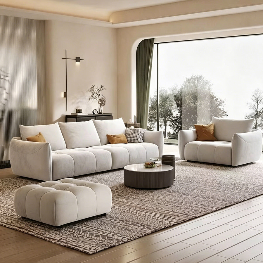 Jasper Two Seater Sofa, Velvet front view as a small two seater sofa