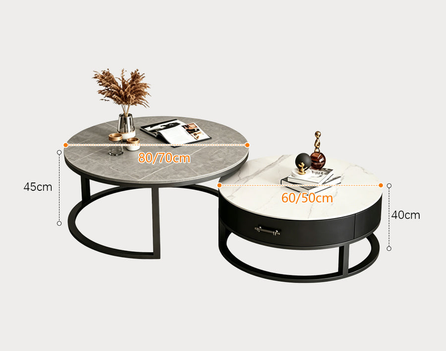 Ivan Nesting Coffee Table, Sintered Stone
