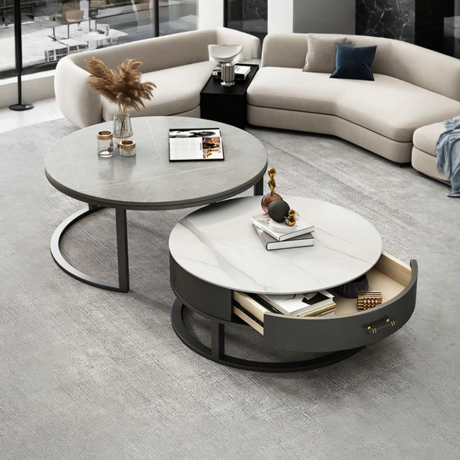Ivan Nesting Coffee Table, Sintered Stone - sintered stone nesting coffee table UK