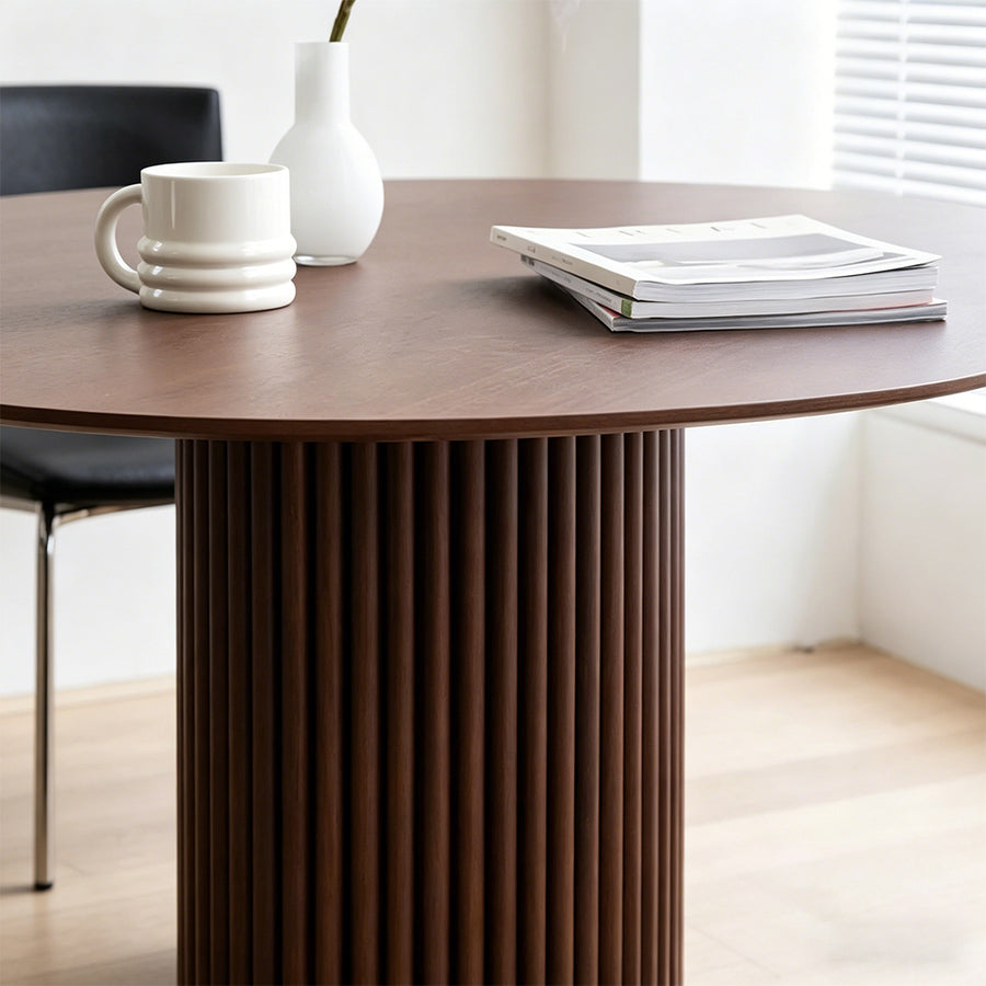Ivar Round Dining Table lifestyle view with round dining table pine