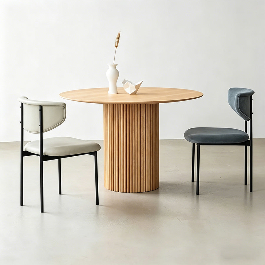 Ivar Round Dining Table front view as a wooden dining table