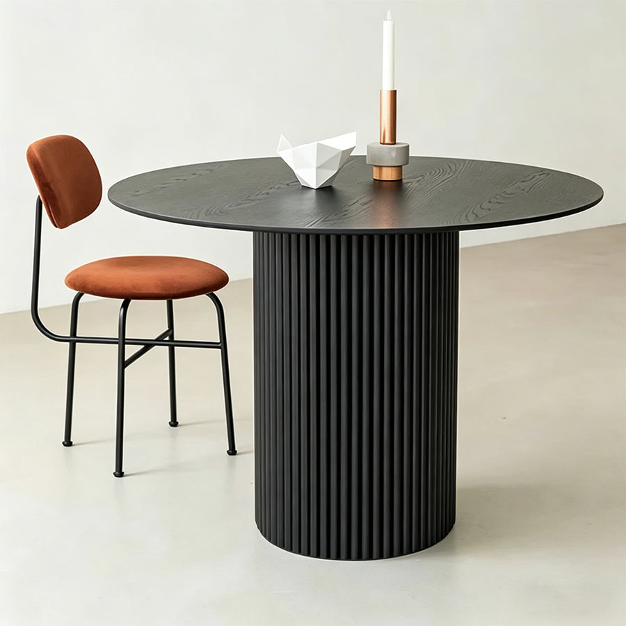 Ivar Round Dining Table front view as a wooden dining table