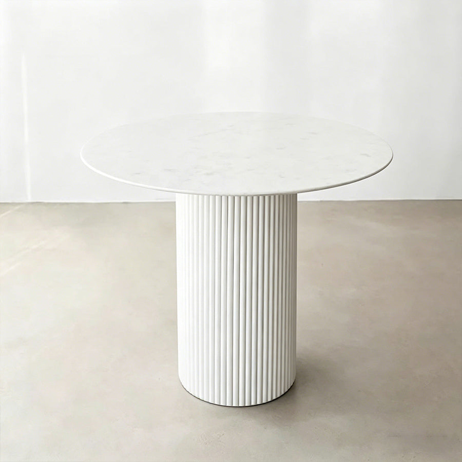 Ivar Round Dining Table front view as a wooden dining table