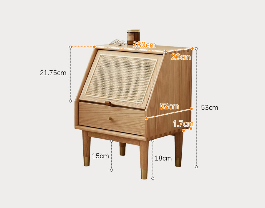 Izabella Bedside Table, Oak