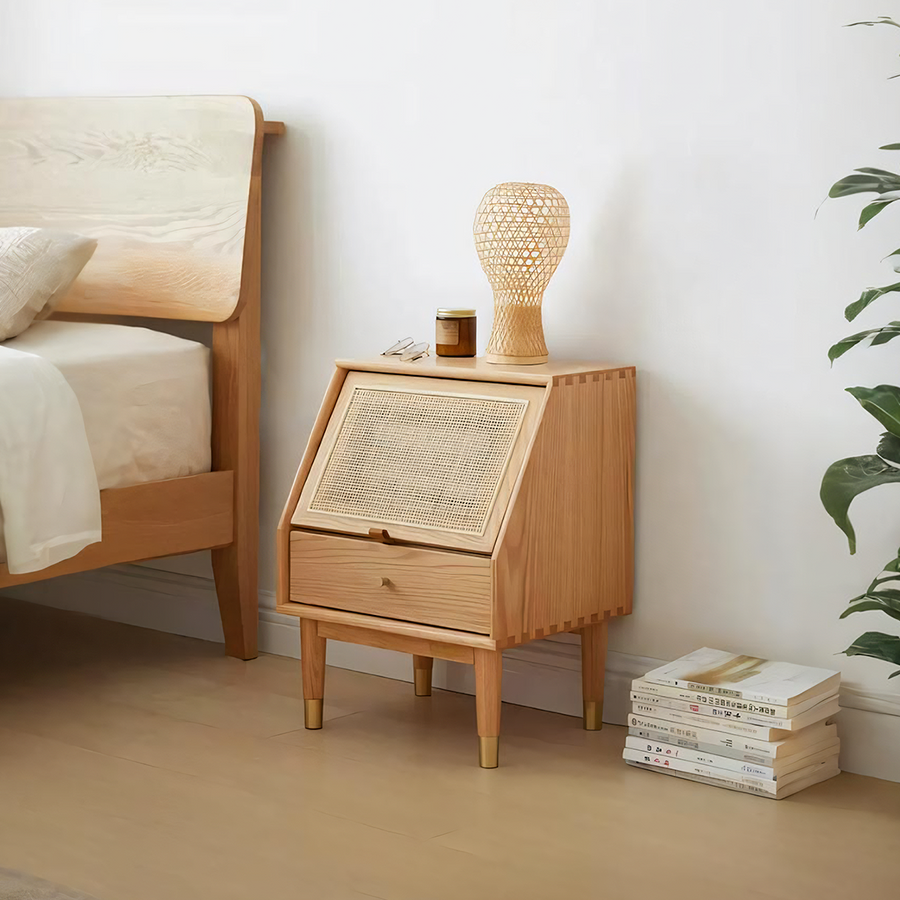 Izabella Bedside Table, Oak - oak bedside table UK
