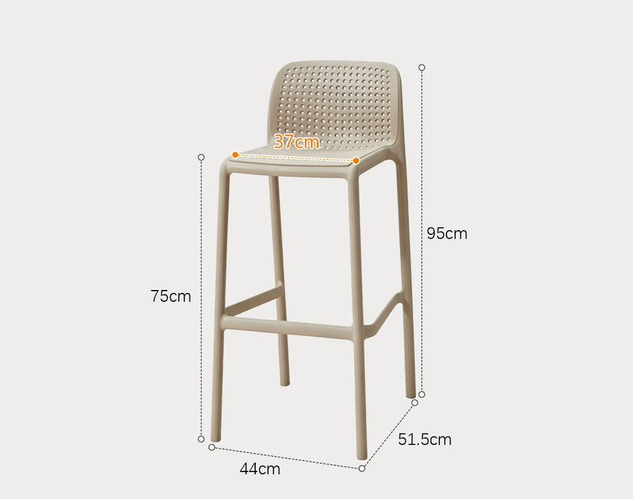 Jacob Nordic Bar Stool, Multiple Colors