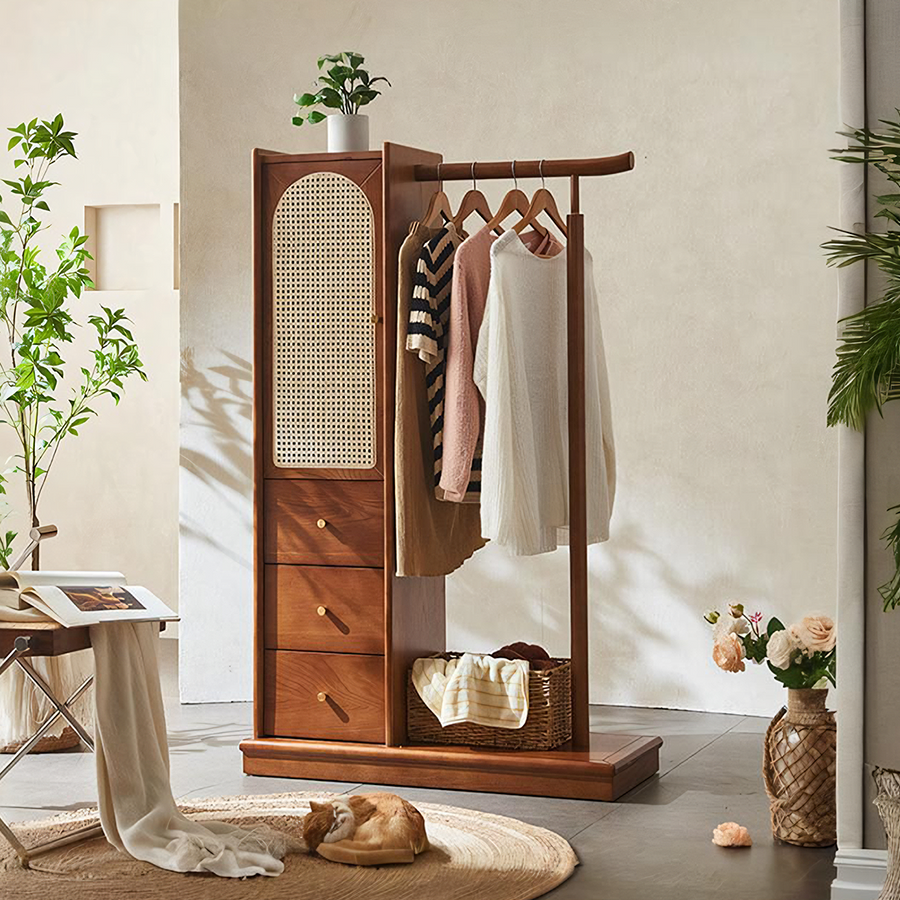 Jessica Rattan Wardrobe, Coat Rack, Wood - jessica rattan wardrobe UK