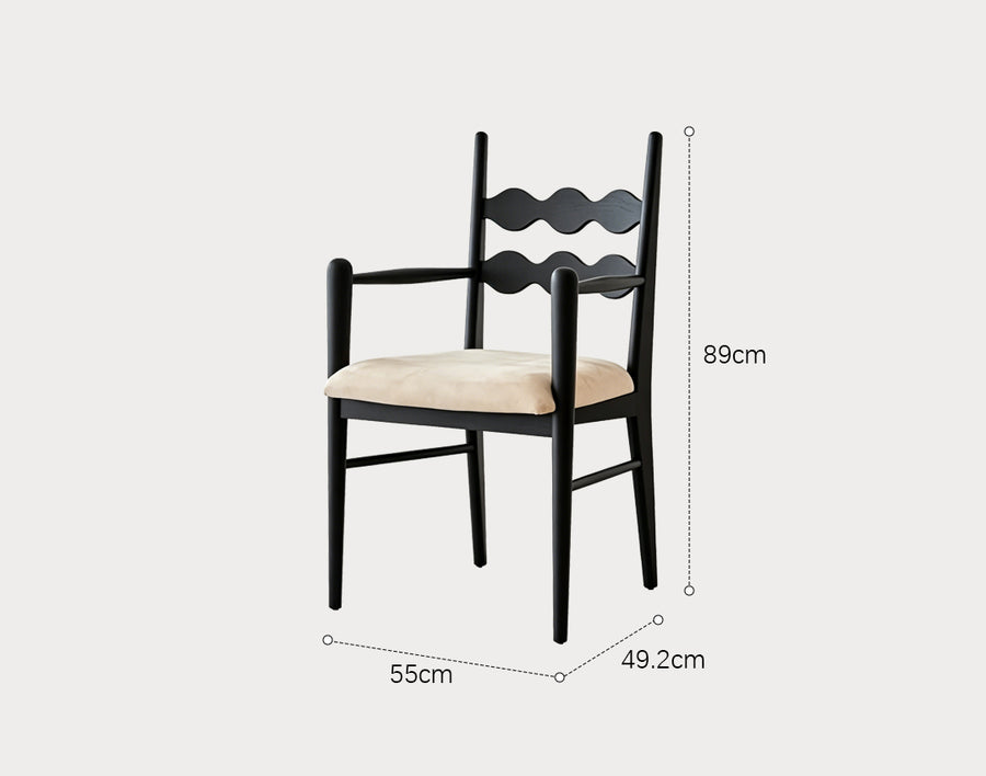Jiro Dining Chair With Arms, Sold Wood - modern dining chairs UK