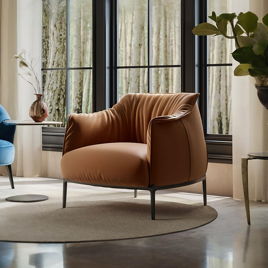 Joseph Armchair, Leather - accent chair UK