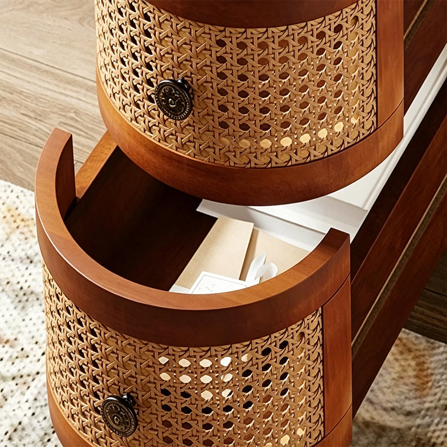 Josephine Rattan Side Table - storage furniture for living room