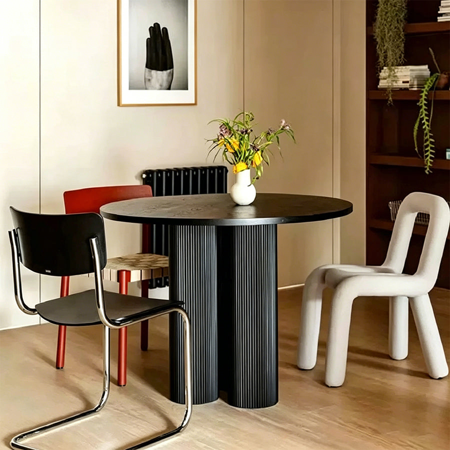 Julia Round Dining Table detail showing table finish and proportions