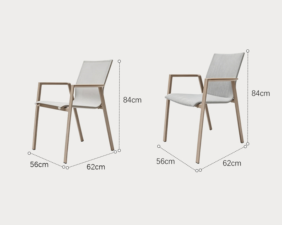 Kaitlyn Outdoor Dining Chair Table Set, Small Outdoor Table detail view for garden lounge chair