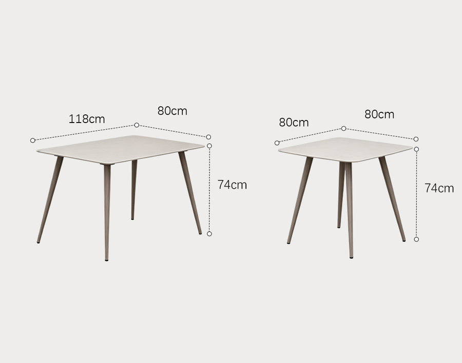 Kaitlyn Outdoor Dining Chair Table Set, Small Outdoor Table styled for lounge chair UK