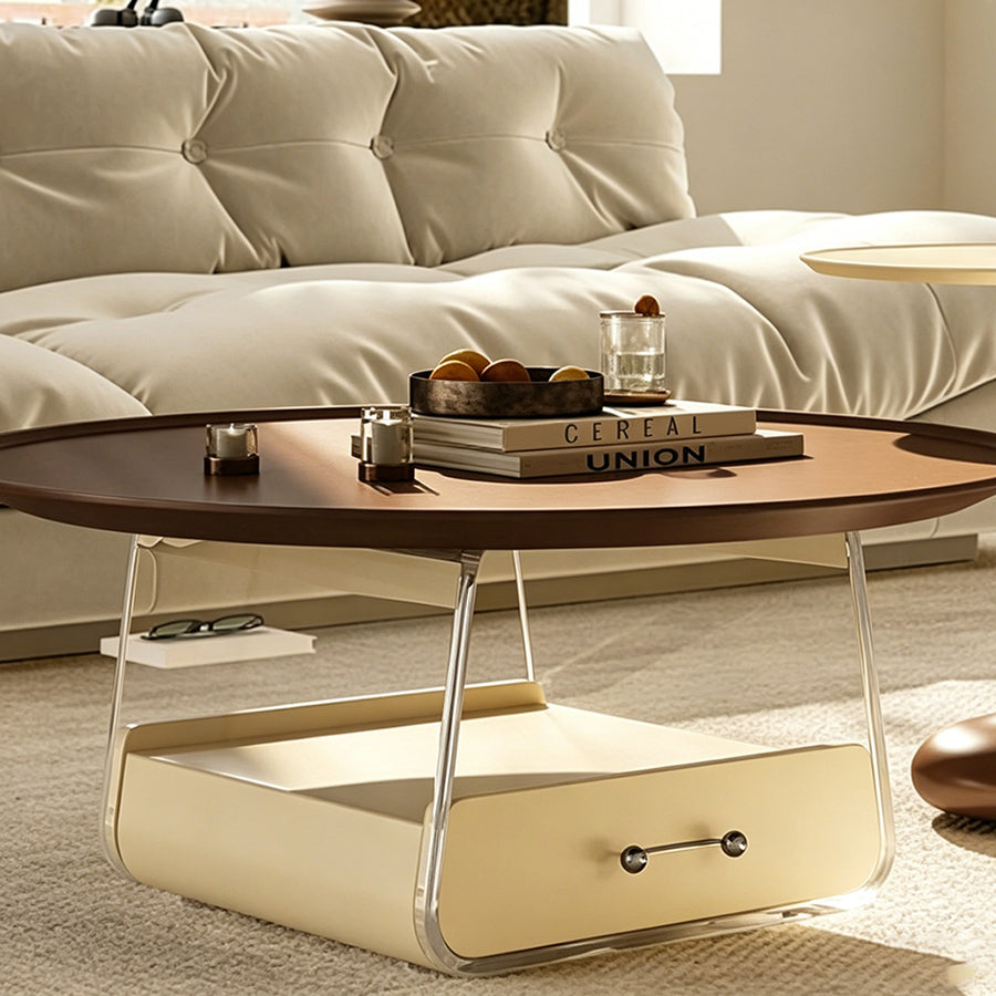 Kaolin Round Coffee Table, Stainless Steel