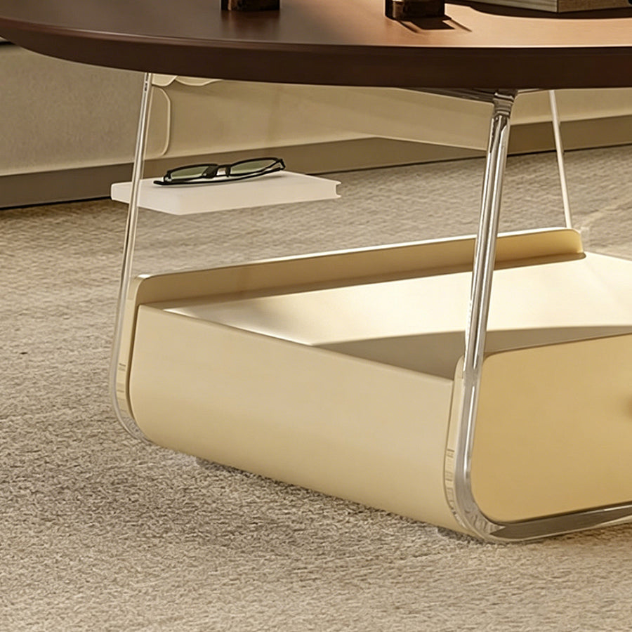 Kaolin Round Coffee Table, Stainless Steel