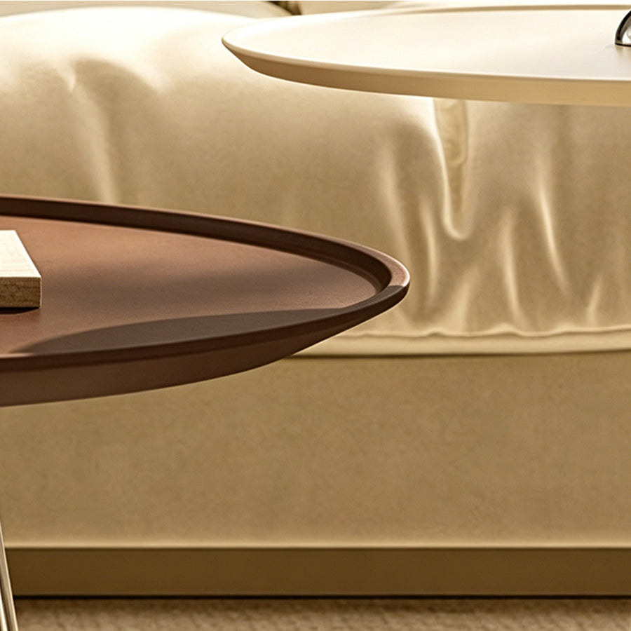 Kaolin Round Coffee Table, Stainless Steel