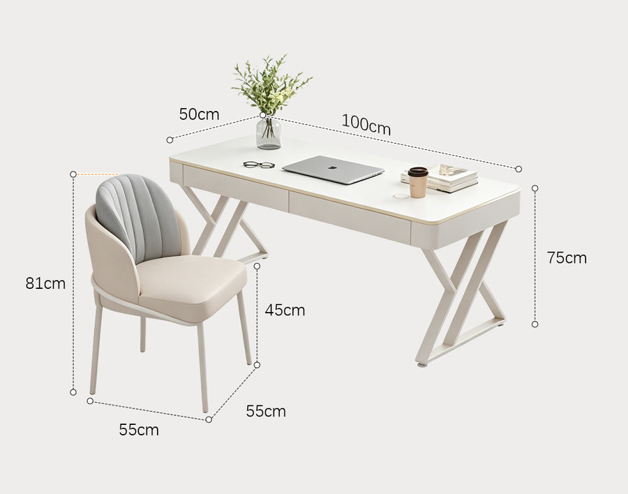 Kelly Office Desk, Sintered Stone