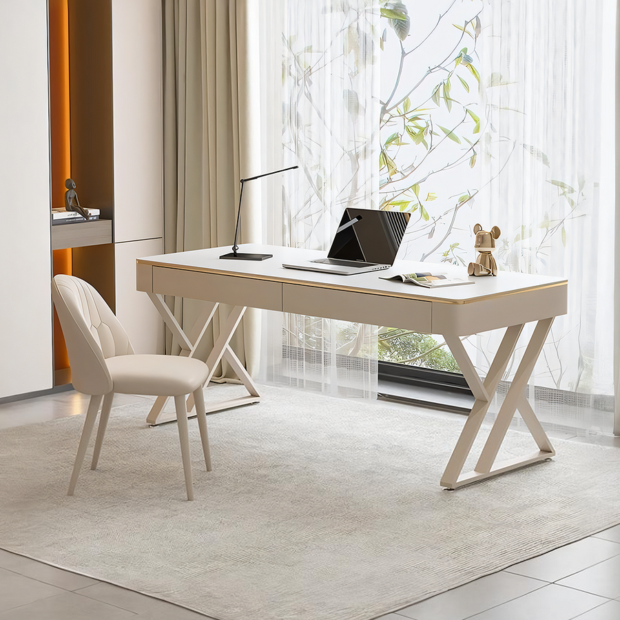 Kelly Office Desk, Sintered Stone - kelly office sintered stone office desk UK