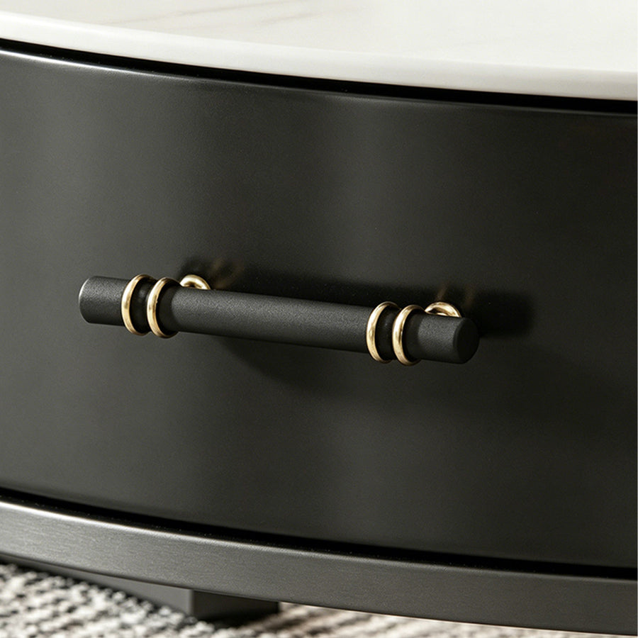 Kev Nesting Coffee Table With Ottoman, Glass