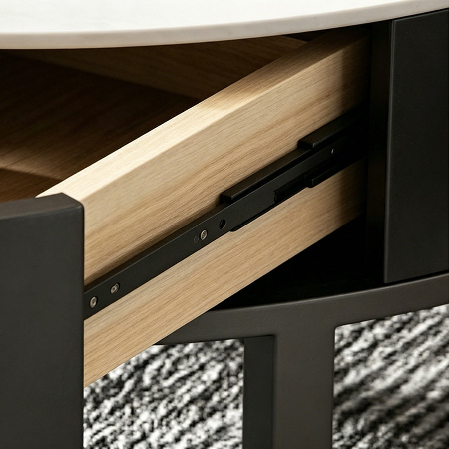 Kev Nesting Coffee Table With Ottoman, Glass