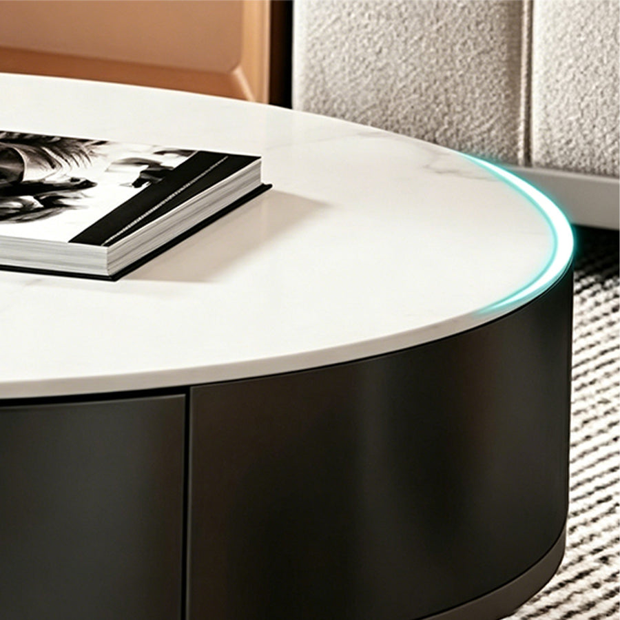 Kev Nesting Coffee Table With Ottoman, Glass