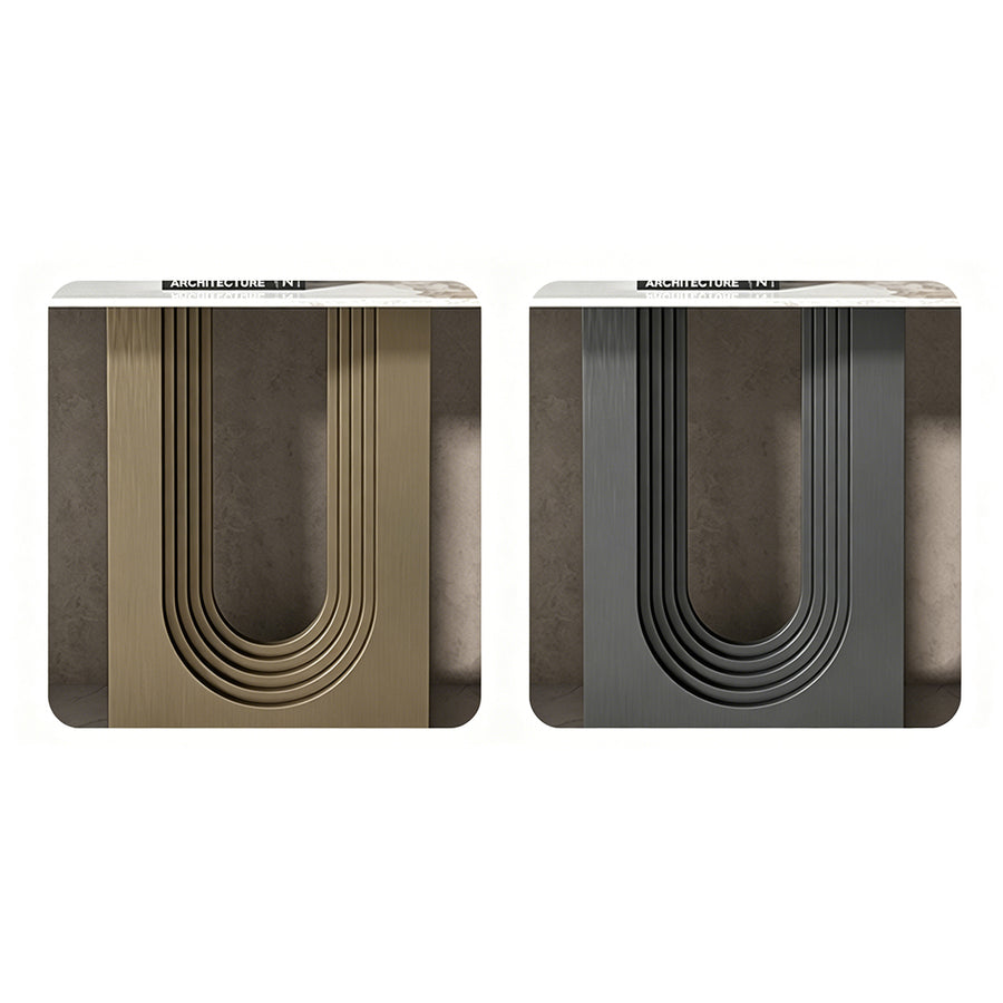 Khoisan Console Table For Hallways, Black & Gold styled for hallway