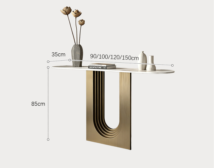Khoisan Console Table For Hallways, Black & Gold in a modern UK home