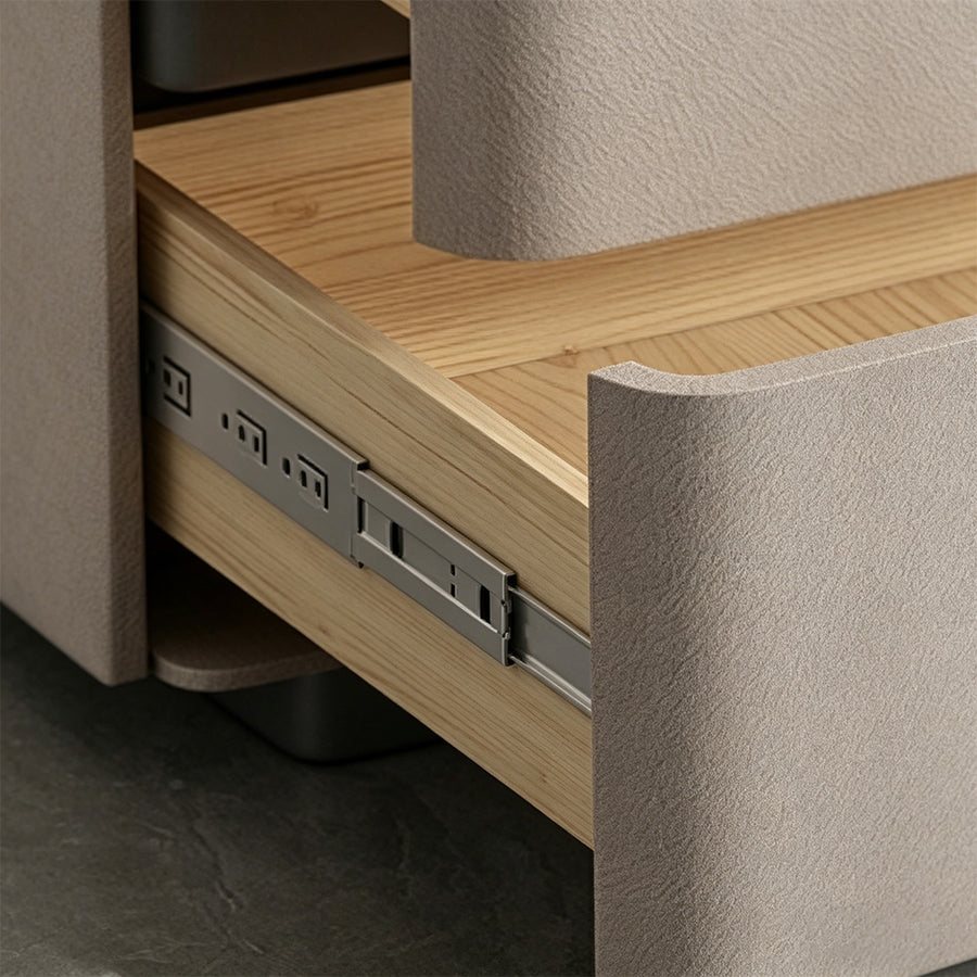 Koro Art Deco Bedside Table styled for bedroom side table