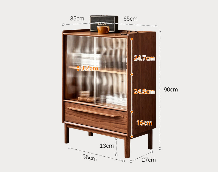 Laura Sideboard with Glass Door and Drawer, Oak