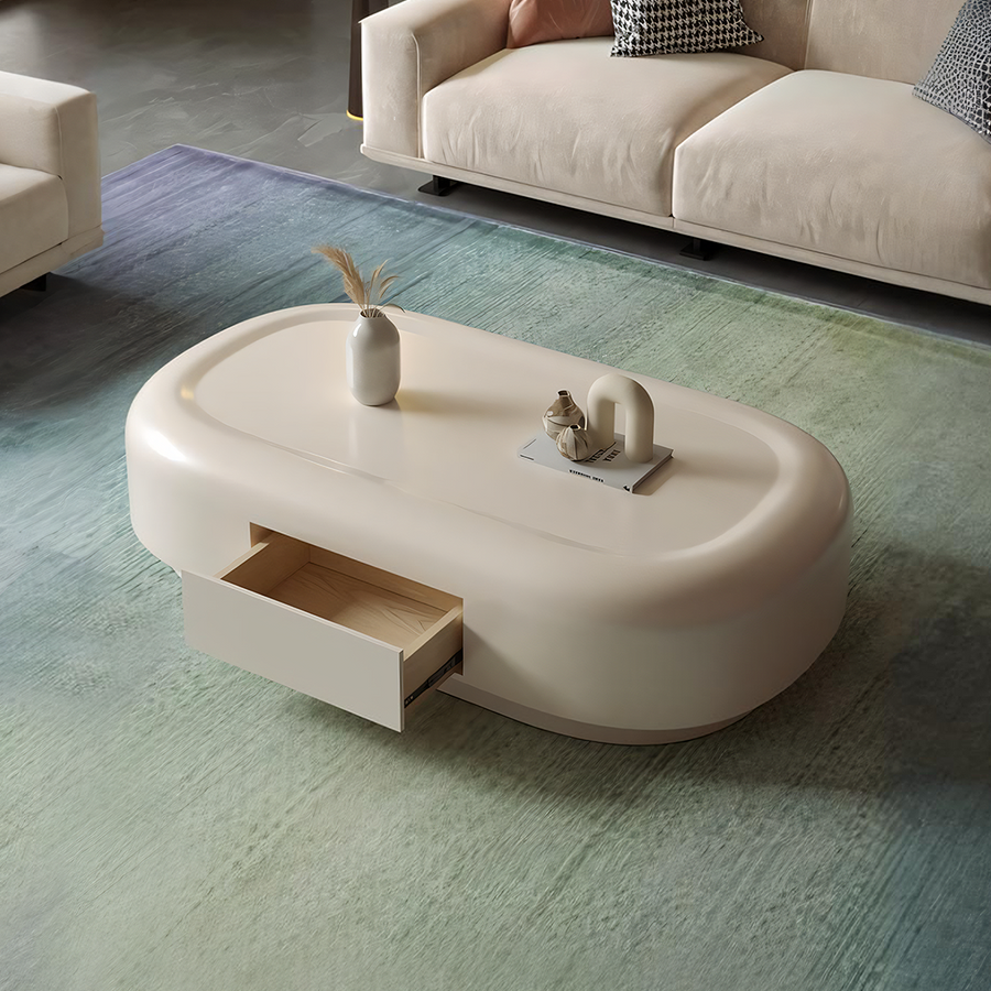 Leah Coffee Table, Cream - cream coffee table UK