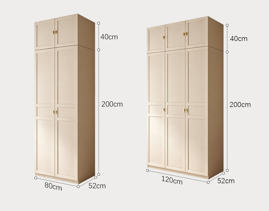 Leclerc Tall Wooden Wardrobe, Cream