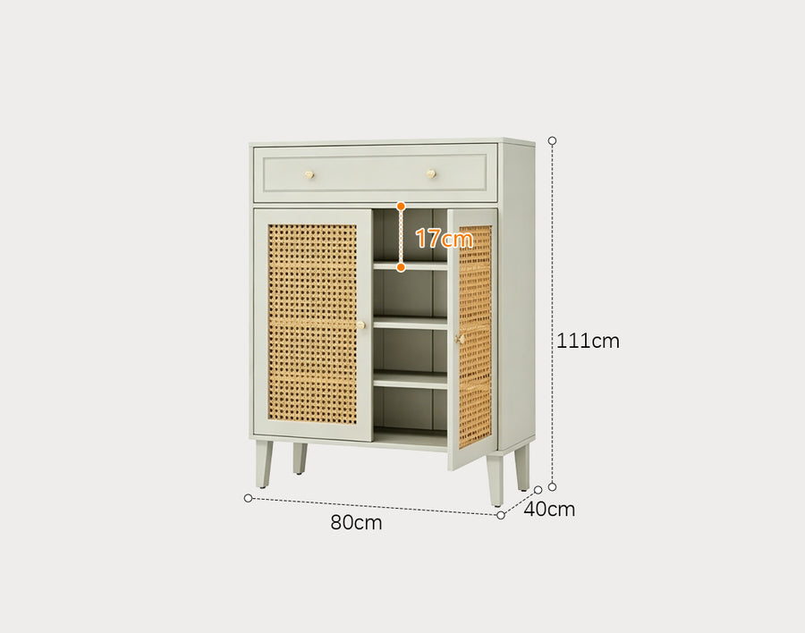 Lena Wooden Sideboard, Storage Cabinet With Drawer