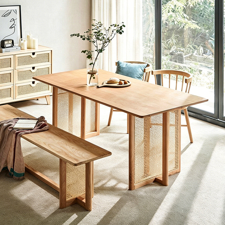 Leocadia Solid Wood Dining Table front view as a modern dining table