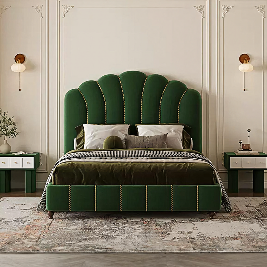 Leocadia King Size Bed, Super King Size Bed, Velvet - storage bed UK