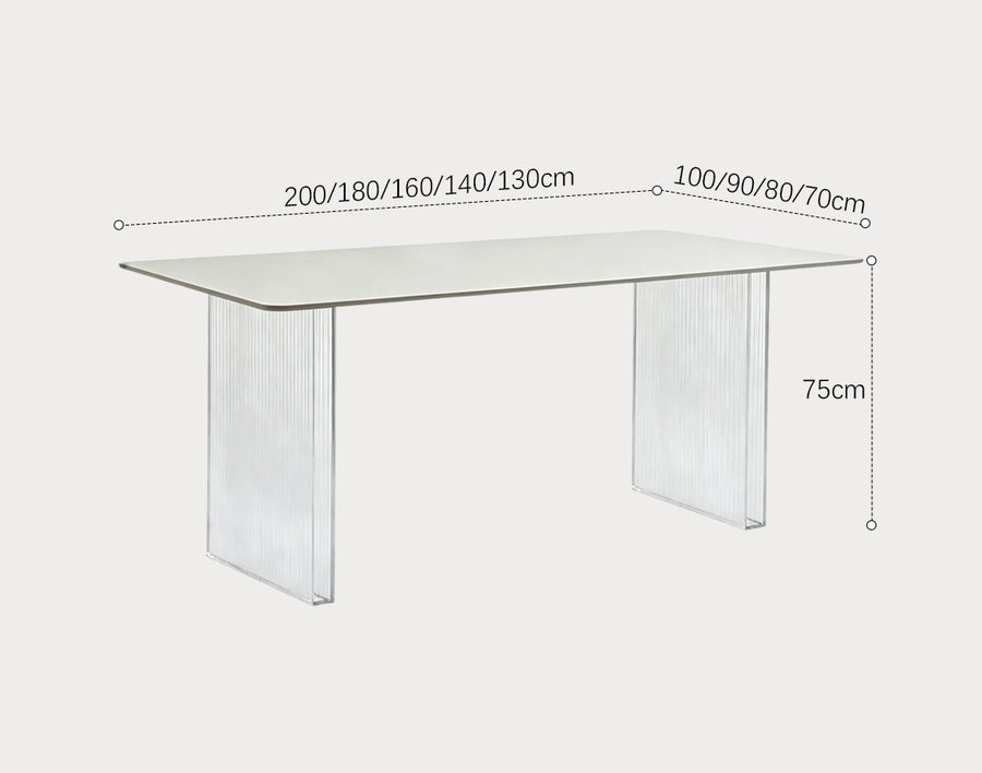 Leonie White Dining Table front view as a modern dining table
