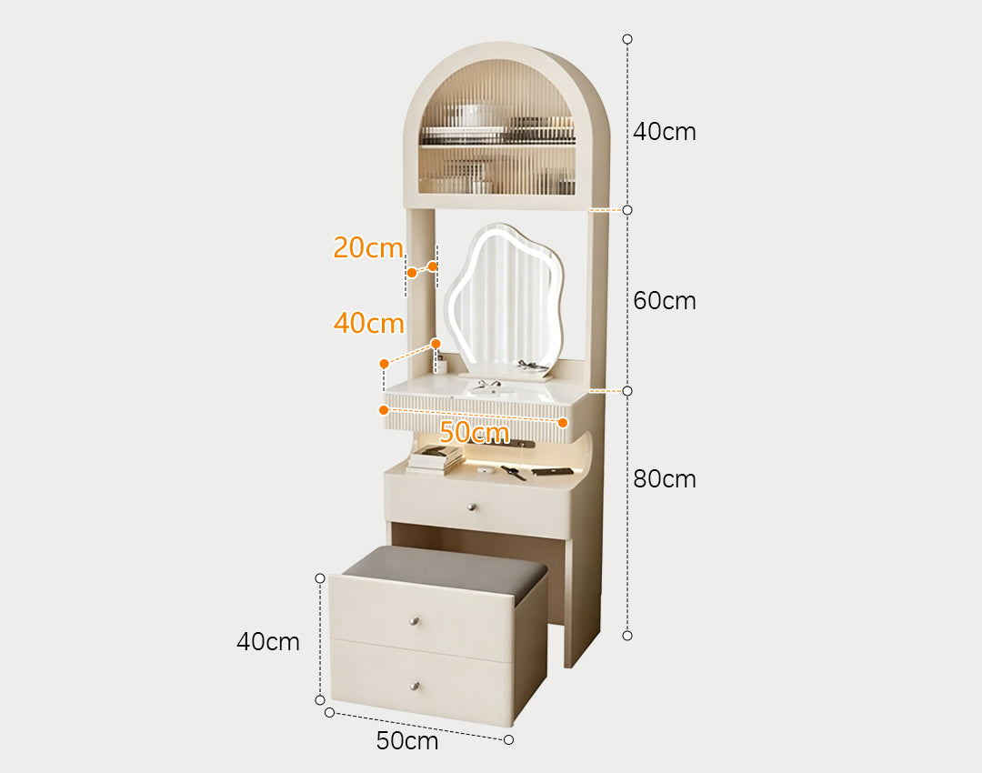 modern dressing tables with mirror Luxe Lia Slimline Dressing Table with USB Port and LED Mirror Lia Slimline Dressing  Table, With USB Port, LED Mirror & Stool