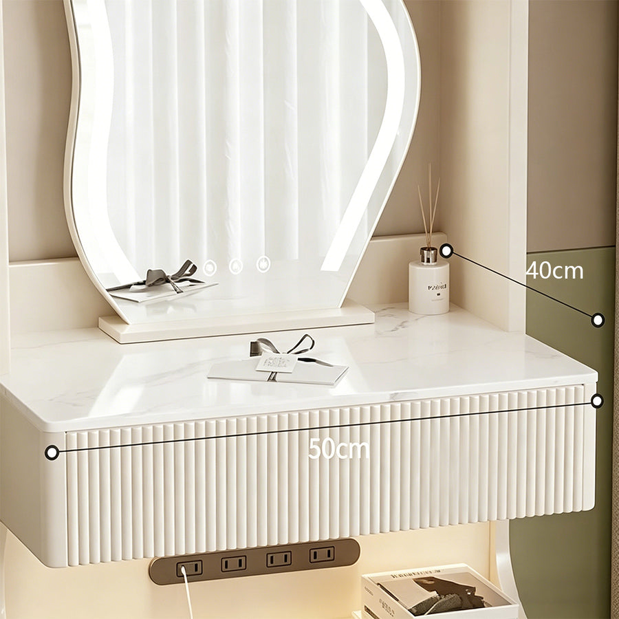 Lia Slimline Dressing Table, With USB Port, LED Mirror & Stool product image 7
