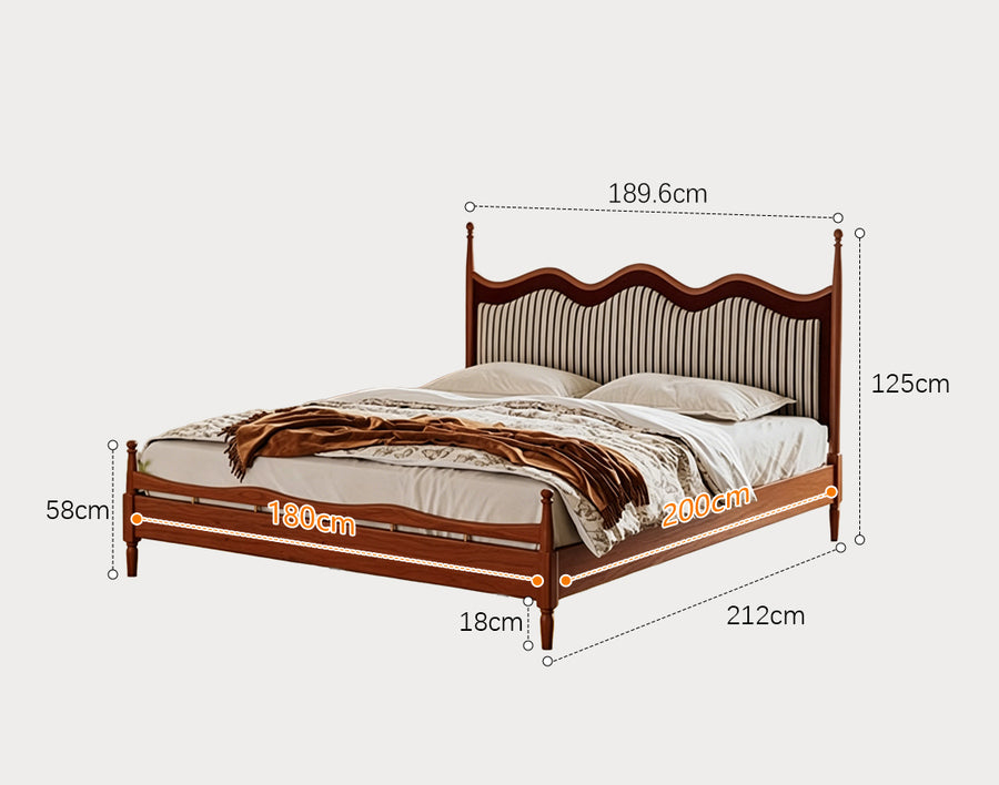 Liam Super King Size Bed, Wood