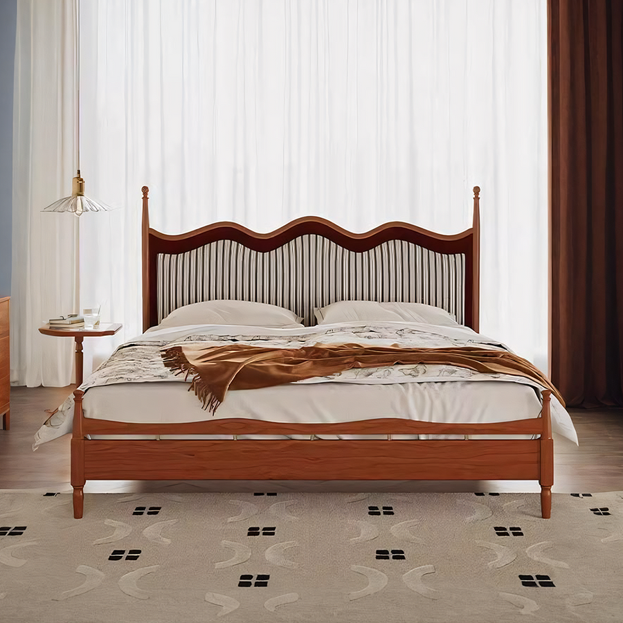Liam Super King Size Bed, Wood - wooden storage bed UK