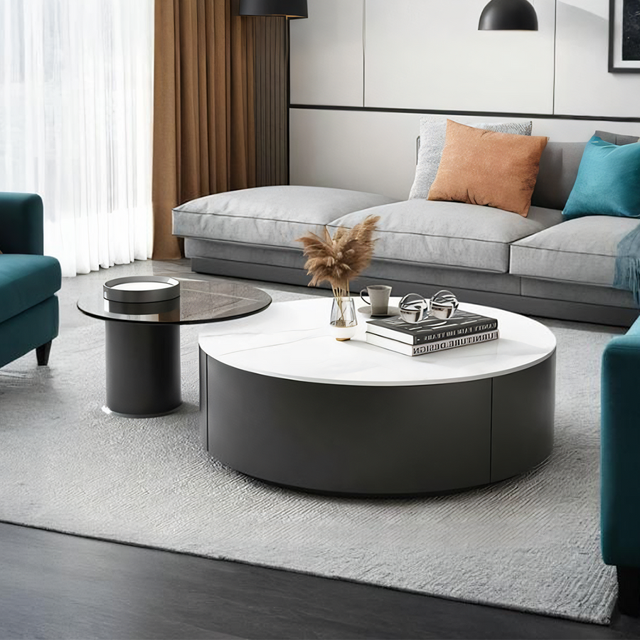 Lionel Round Nesting Coffee Table Set - round nesting coffee table UK