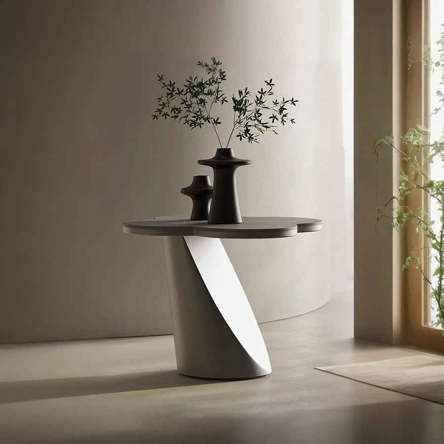 Lorna Side Table, Stainless Steel & Sintered Stone - sintered stone side table UK