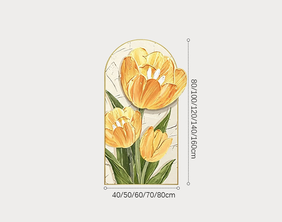 Luminous Tulip Mural Wall Art With Light