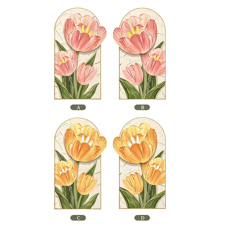 Luminous Tulip Mural Wall Art With Light