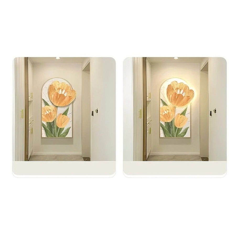 Luminous Tulip Mural Wall Art With Light