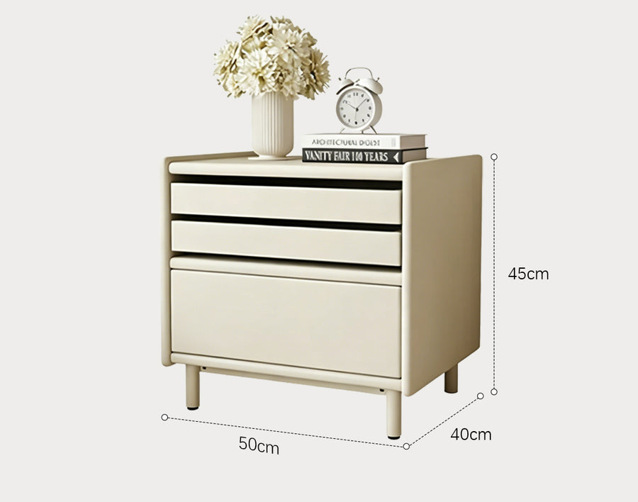 Luna Bedside Table Storage, Cream