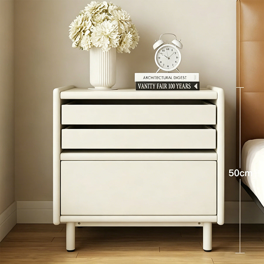 Luna Bedside Table Storage, Cream - Rit Concept