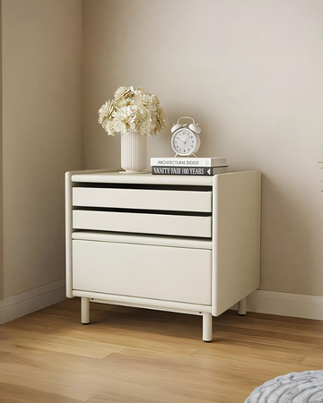 Luna Bedside Table Storage, Cream