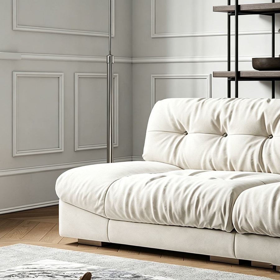 Mabel Two Seater Sofa, Three Seater, Four Seater Sofa, Leathaire lifestyle view with faux leather two seater sofa